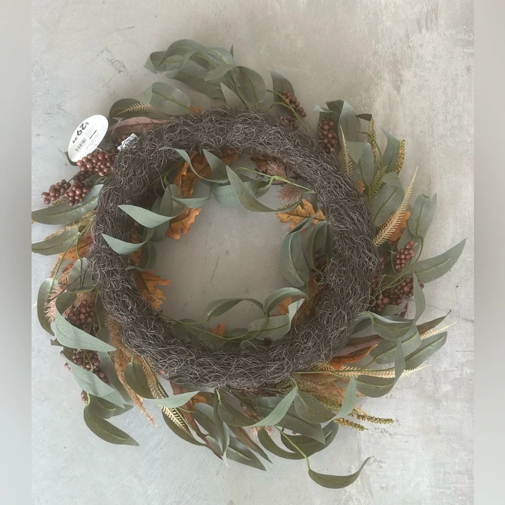 🌸NEW Autumn 🍂 Harvest Wreath with Brown and Green Accents